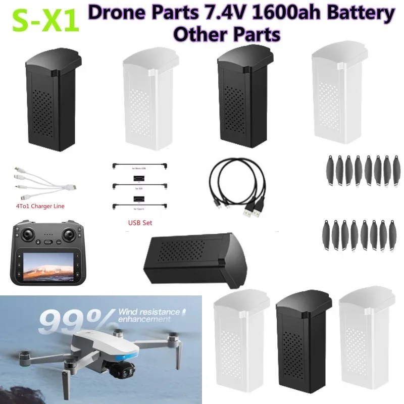 Drone Mapping - S-X1 MAX GPS Drone Battery 7.4V